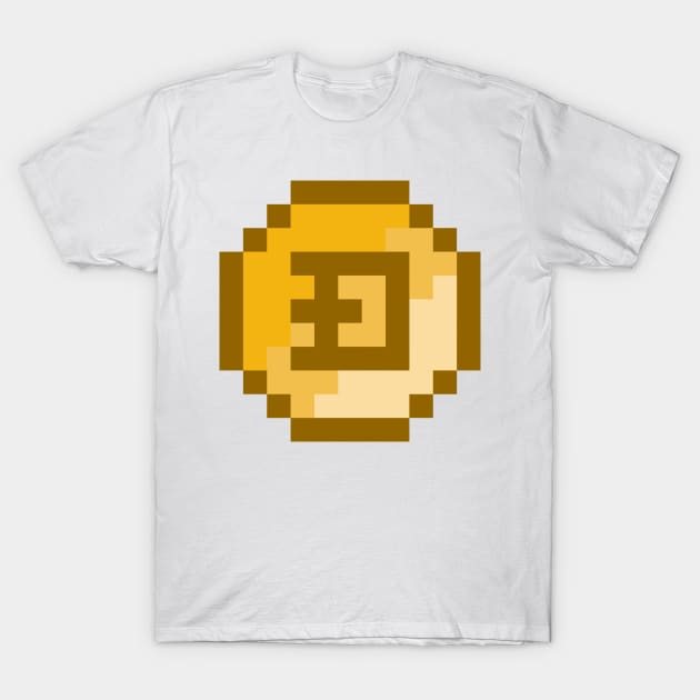 Dogecoin Coin Pixel Art T-Shirt by GreazyL